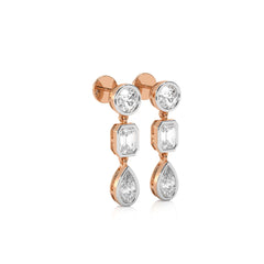 3 CT. Multi Shape Bezel set Fashion Earrings