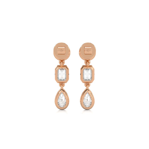 3 CT. Multi Shape Bezel set Fashion Earrings