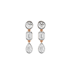 3 CT. Multi Shape Bezel set Fashion Earrings