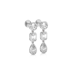 3 CT. Multi Shape Bezel set Fashion Earrings