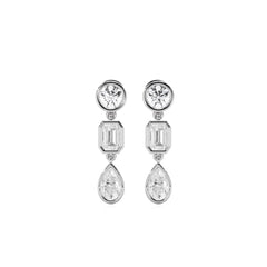 3 CT. Multi Shape Bezel set Fashion Earrings