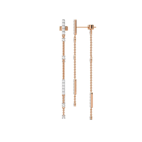 1 CT. Round Natural Diamond Drop Earrings