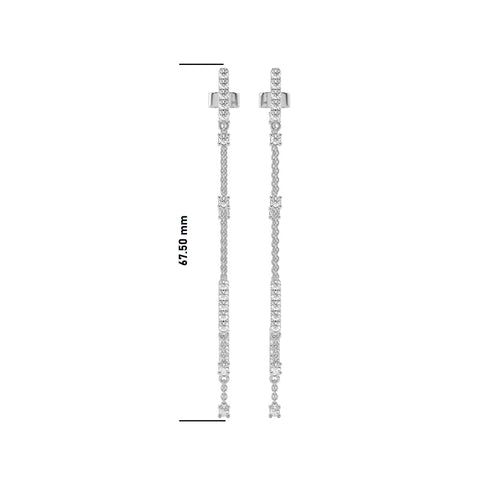 1 CT. Round Lab Created Diamond Drop Earrings