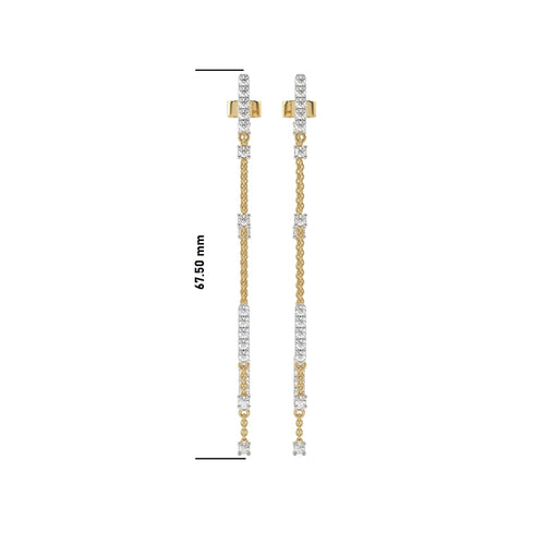 1 CT. Round Natural Diamond Drop Earrings