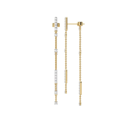 1 CT. Round Natural Diamond Drop Earrings