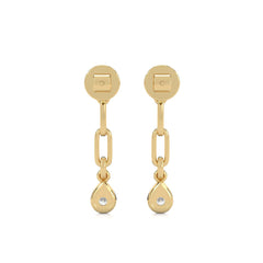1/4 CT. PaperClip Natural Diamond Drop Earrings