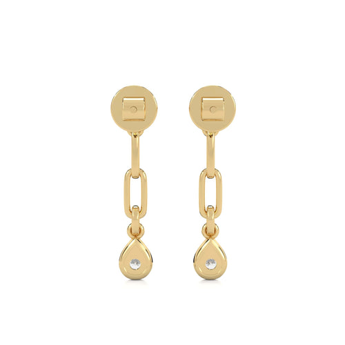 1/4 CT. PaperClip Natural Diamond Drop Earrings