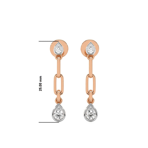 1/4 CT. PaperClip Drop Earrings