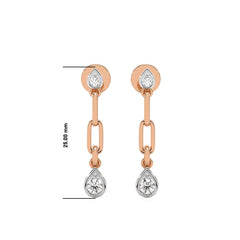 1/4 CT. PaperClip Natural Diamond Drop Earrings