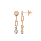 1/4 CT. PaperClip Natural Diamond Drop Earrings
