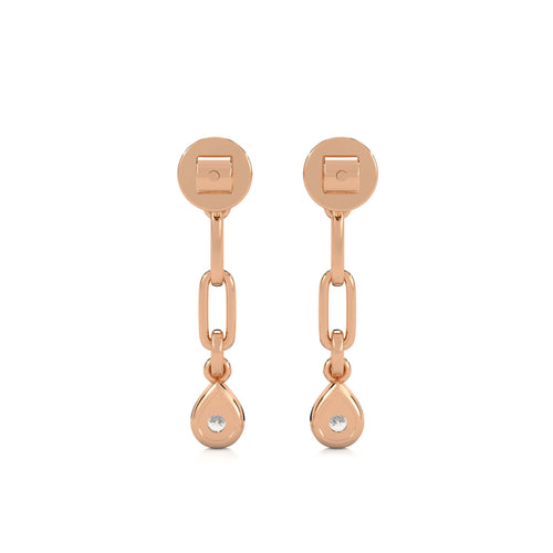 1/4 CT. PaperClip Natural Diamond Drop Earrings