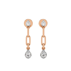 1/4 CT. PaperClip Natural Diamond Drop Earrings
