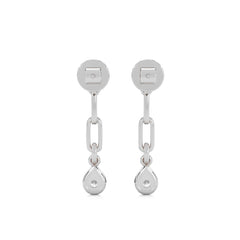 1/4 CT. PaperClip Natural Diamond Drop Earrings