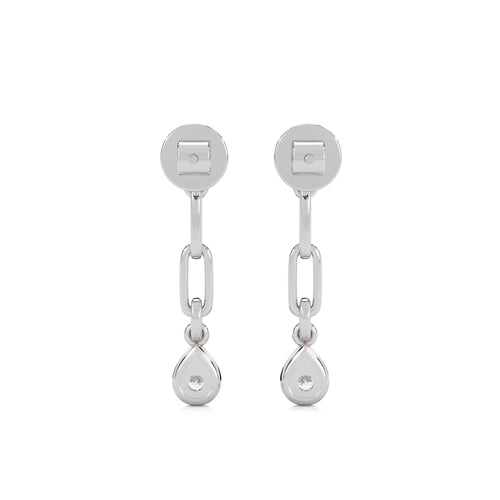 1/4 CT. PaperClip Natural Diamond Drop Earrings