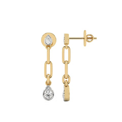 1/4 CT. PaperClip Natural Diamond Drop Earrings