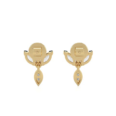 1 CT. Round and Marquise Natural Diamond leaf Earrings