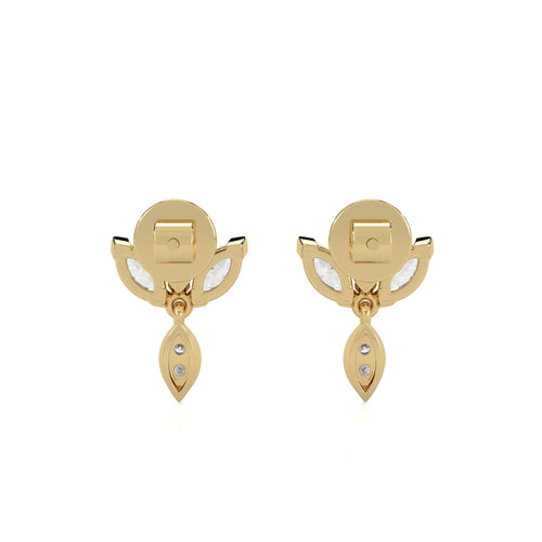 1 CT. Round and Marquise Natural Diamond leaf Earrings