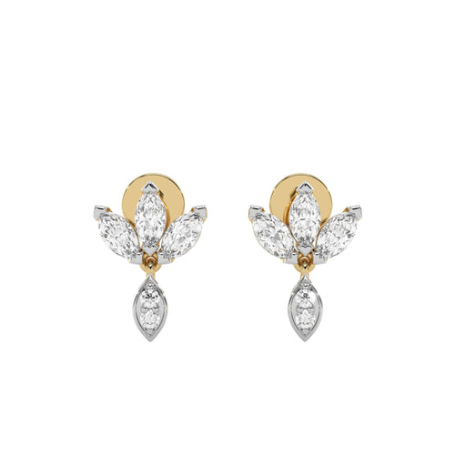 1 CT. Round and Marquise Lab Created Diamond leaf Earrings