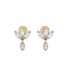 1 CT. Round and Marquise Natural Diamond leaf Earrings