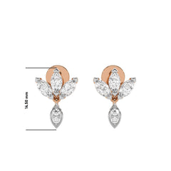 1 CT. Round and Marquise Lab Created Diamond leaf Earrings