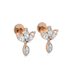 1 CT. Round and Marquise Lab Created Diamond leaf Earrings