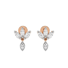 1 CT. Round and Marquise Natural Diamond leaf Earrings