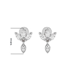 1 CT. Round and Marquise Natural Diamond leaf Earrings