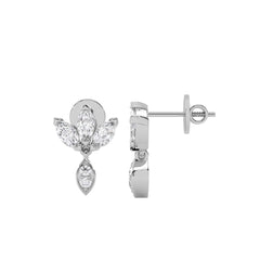 1 CT. Round and Marquise Natural Diamond leaf Earrings