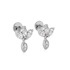 1 CT. Round and Marquise Natural Diamond leaf Earrings