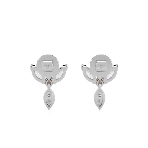 1 CT. Round and Marquise Natural Diamond leaf Earrings