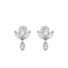 1 CT. Round and Marquise Natural Diamond leaf Earrings
