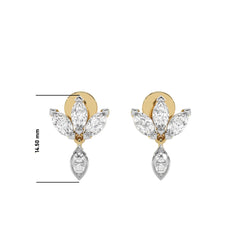 1 CT. Round and Marquise Natural Diamond leaf Earrings