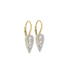 1 CT. Round Natural Diamond Lever back drop Earrings
