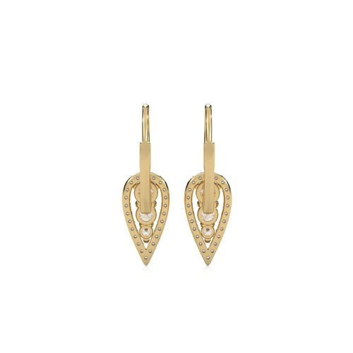 1 CT. Round Natural Diamond Lever back drop Earrings