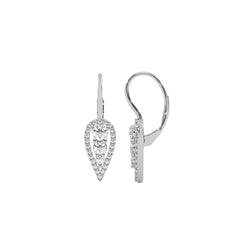 1 CT. Round Natural Diamond Lever back drop Earrings