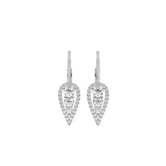 1 CT. Round Natural Diamond Lever back drop Earrings
