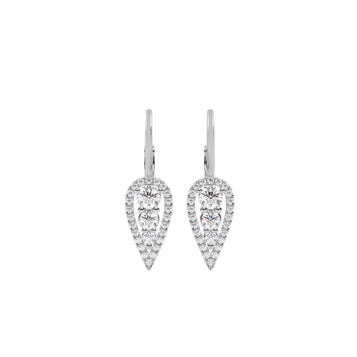 1 CT. Round Lab Created Diamond Lever back drop Earrings