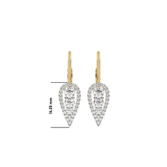 1 CT. Round Lab Created Diamond Lever back drop Earrings