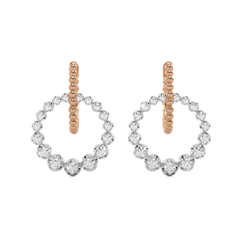 1/2 CT. Interlock Circle Drop Earrings