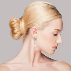 3 CT. Oval and Round Lab Created Drilled Diamond Drop Earrings