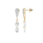 3 CT. Oval and Round Lab Created Drilled Diamond Drop Earrings