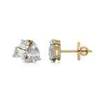 2 1/4 CT. Three Stone Natural Diamond Earrings