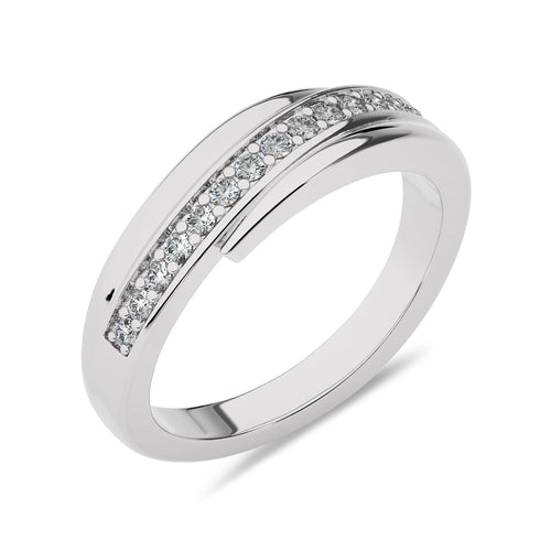 1/3 CT.Round Natural Diamond Men's Crossover Ring