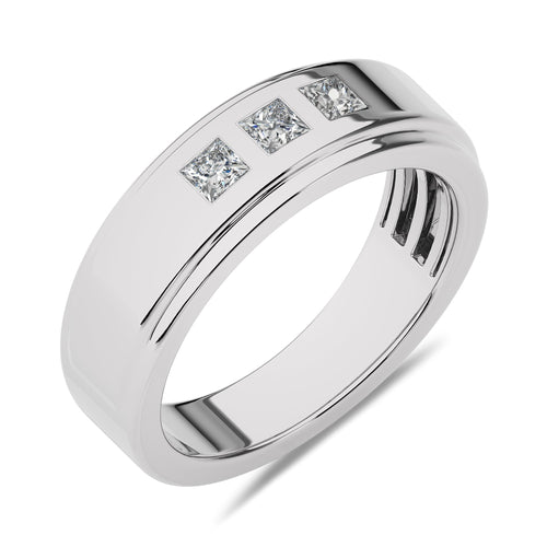 1/2 CT. Princess cut Natural Diamond Half Eternity Band