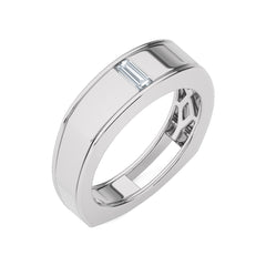 1/5 CT. Royal Baguette Enchantment Solitaire Men's Lab Created Diamond Engagement Band Ring