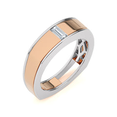 1/5 CT. Royal Baguette Enchantment Solitaire Men's Lab Created Diamond Engagement Band Ring