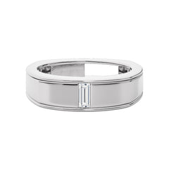 1/5 CT. Royal Baguette Enchantment Solitaire Men's Lab Created Diamond Engagement Band Ring