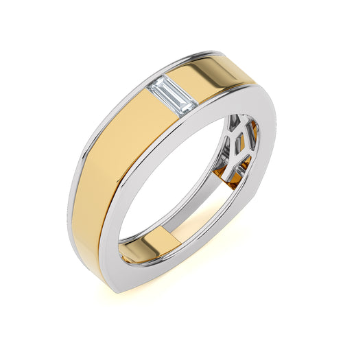 1/5 CT. Royal Baguette Enchantment Solitaire Men's Lab Created Diamond Engagement Band Ring