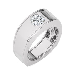 1 1/2 CT. Royal Round Enchantment Solitaire Men's Lab Created Diamond Engagement Band Ring