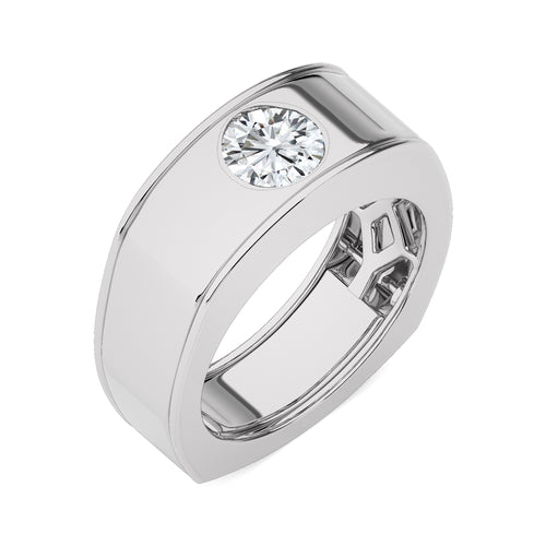 1 1/2 CT. Royal Round Enchantment Solitaire Men's Lab Created Diamond Engagement Band Ring